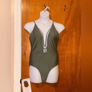 SHEIN Olive Green One-Piece Swimsuit